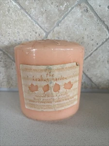NEW Coty The Healing Garden Sensual Aroma Pillar Candle Peach Ylang Ylang 4" HTF - Picture 1 of 6