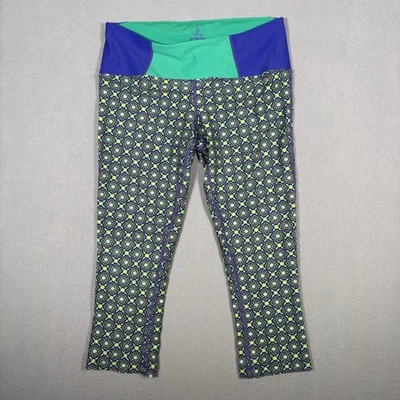 Prana Rai Swim Tight Women's S Blew Green Geo UPF 50+ Surf Watersports Leggings - Image 1 of 4