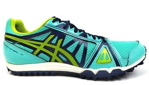 ASICS Women's Running Shoes Hyper-Rocketgirl XC Cross Country Blue Lime Poseidon - Picture 1 of 6