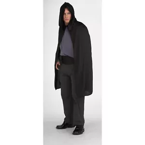 Rubie's Adult 45" Hooded Costume Cape, Black, One Size - Picture 1 of 3
