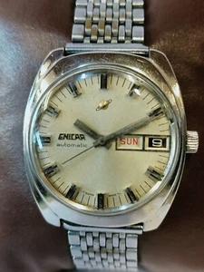 ENICAR AUTOMATIC PATINA SILVER DIAL SWISS MEN'S FULLY WORKING CONDITION - Picture 1 of 21