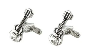 Michelsons of London Silver Guitar Cufflinks - Picture 1 of 3