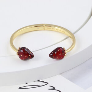 Kate Spade New York Tutti Fruity Strawberry Hinged Cuff Bracelet Xmas Gift