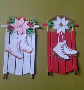 1 Christmas Sled Cardstock Die Cuts For Scrapbooking,& Card Making See Pics - Picture 1 of 4