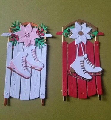 1 troquelado de cartulina de trineo de Navidad para álbumes de recortes y fabricación de tarjetas ver fotos Foto 1 de 4