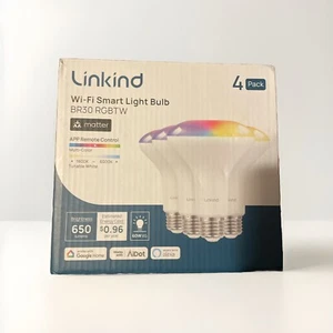 LINKIND Electric 60W RGBW A19 WiFi Smart LED Light Bulb- White (OM60/RGBW)/ NEW - Picture 1 of 2