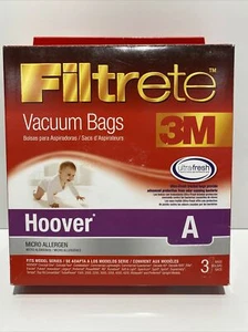 Bolsas de vacío Filtrete 3M Hoover A 64730A Micro Alérgeno 3 bolsas Nuevo - Imagen 1 de 3