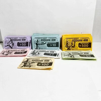 Vtg Star Wars Clone Wars Money Monopoly game replacement parts incomplete set - Image 1 of 4