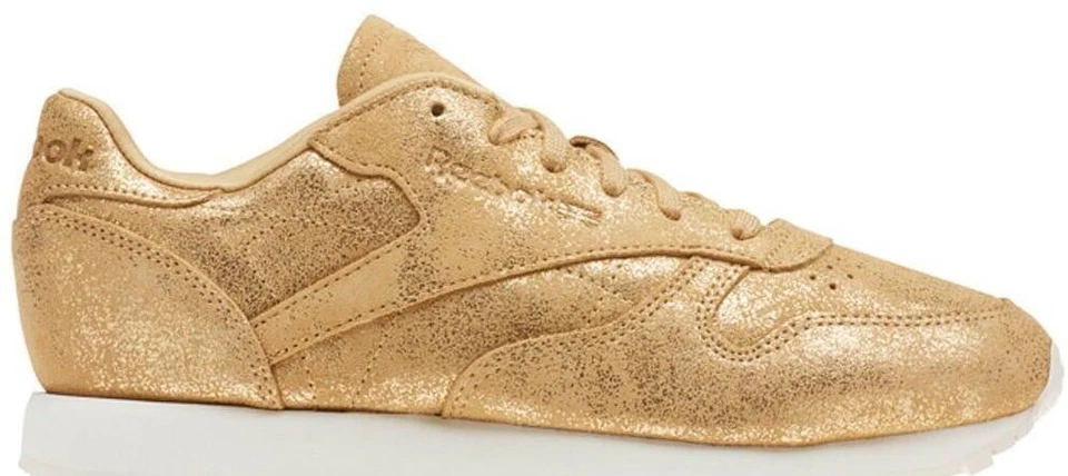 Size 8 - Reebok Classic Leather Shimmer Low Gold W