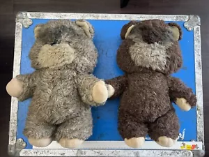 Vintage 1984 Kenner Ewok Latara & Paploo Star Wars 16" Plush Dolls Naked - Picture 1 of 16