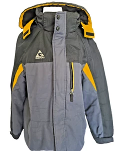 Chaqueta de esquí de invierno con capucha Gerry Boys negra gris amarilla L 14/16 cremallera/gancho y bucle - Imagen 1 de 19