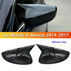 ABS Carbon Fiber OX Horn Rearview Mirror Cover Cap For Mazda 6/Atenza 2014-2017 - Foto 1 di 10