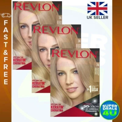 Colorsilk by Revlon schöne Farbe, permanente Haarfarbe, 74 mittelblond - 3er Pack - Bild 1 von 4