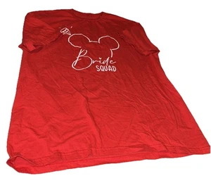 Camiseta Disney Mickey Mouse y Diamante Anillo Estampado Escuadrón Novia Grande Roja y Blanca - Imagen 1 de 4
