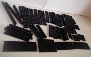 LEGO Black large & long plates, bricks x 50 - Picture 1 of 5