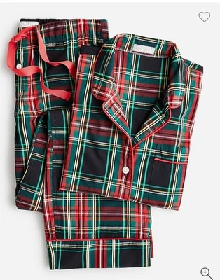 J. Conjunto de pijama de popelina de algodón manga larga talla S Stewart tartán a cuadros vacaciones Foto 1 de 4