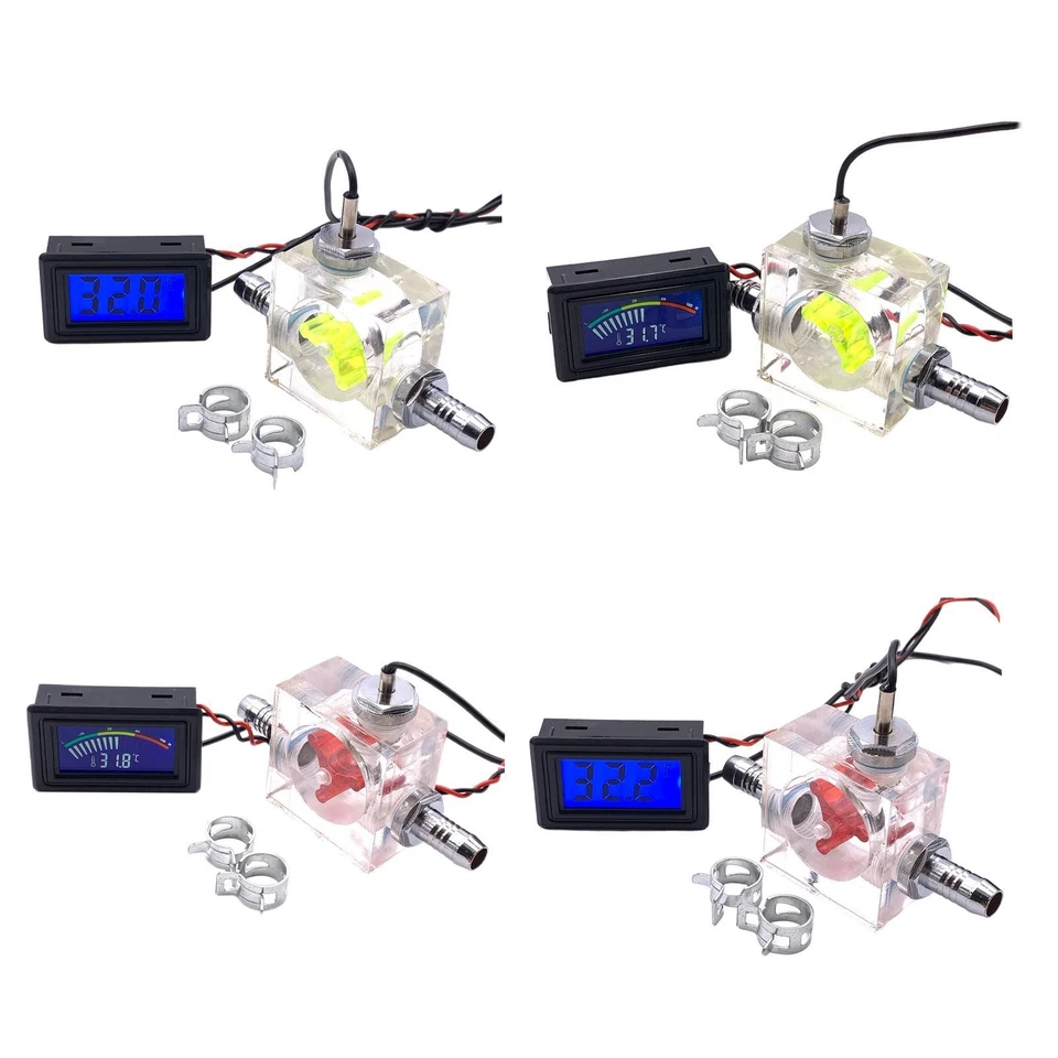 Thermometer mit 2 Klemmen Kühlerzubehör Zubehör Durchflussmesser für PC - Bild 1 von 1