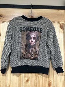 Miu Miu Black, Brown, Ivory Houndstooth Pullover “Someone” Size Small - Picture 1 of 7