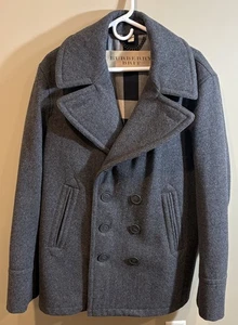 Burberry Brit Men’s Wool Pea Coat XL - New Without Tags - Free Shipping - Picture 1 of 5