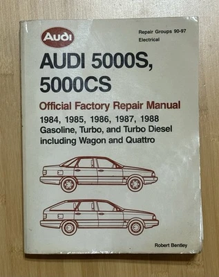 Audi 5000S CS 1984-1988 gasolina turbo diésel manual oficial de reparación de fábrica Foto 1 de 4