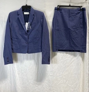 NWT Chaiken Womens Navy Long Sleeve Blazer And Skirt 2 Piece Suit Set Size 4 - Picture 1 of 5