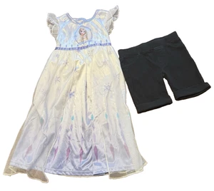 Disney Frozen Elsa Fantasy Nightgown and Black Shorts ~Bundle~ Sz 2 Toddler - Picture 1 of 11