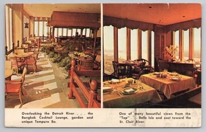 Postal Top of the Flame Restaurant en Detroit Michigan MI c1960s - Imagen 1 de 2