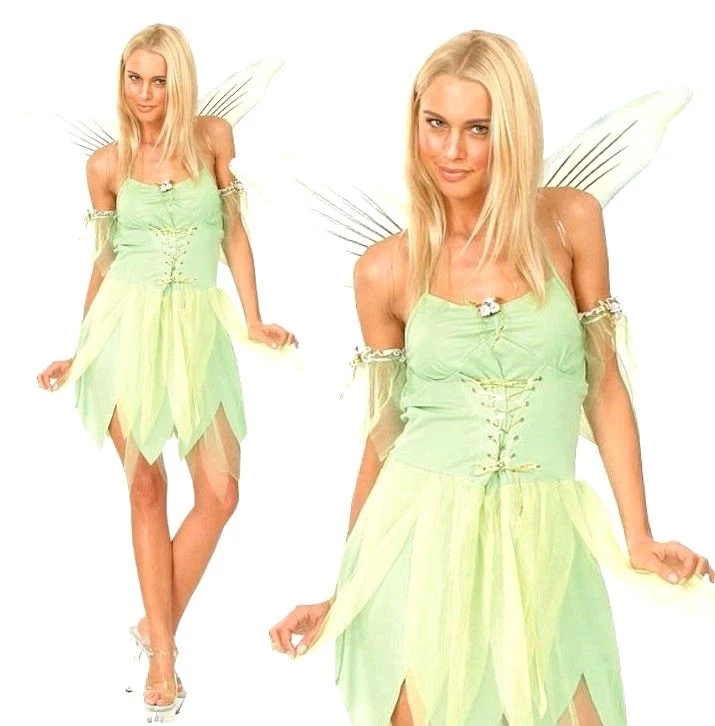 WICKED COSTUMES Erwachsene Neverland Pixie Fee Outfit Damen Tinkerbell Kostüm UK 6-24