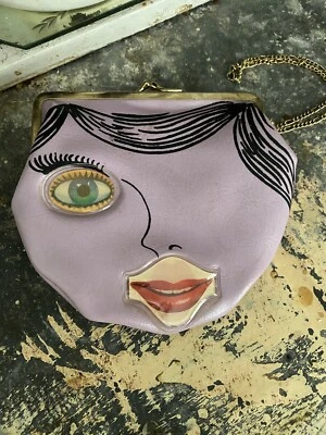 RARE Vintage Purple Lenticular Eye Purse - Image 1 of 4