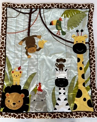 Manta Edredón Selva Estampado Animal Jirafa/Cebra/León/Mono Rayas en la Espalda  Foto 1 de 4