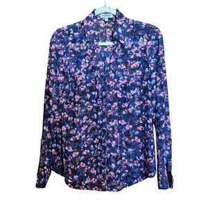 Camisa EXPRESS The Portofino Mujer Pequeña Multicolor Floral Blusa Abotonada - Imagen 1 de 9