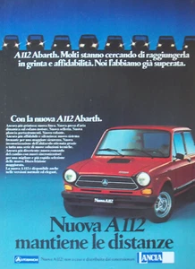 Pubblicità Advertising Werbung Italian 1977 AUTO MACCHINA LANCIA A112 ABARTH. - Picture 1 of 3