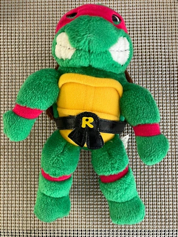 Vintage 1989 TMNT Ninja Turtles Raphael Toy Plush 8" Playmates Toys Cover