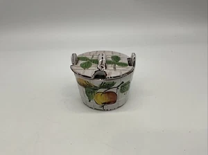 Vtg Made In Italy Jelly/condiment Jar Shaped Like A Bucket Hand Painted - Picture 1 of 9