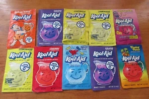 Vint. lot of 10 Kool Aid Drink Packets 1980's, sealed, Fred Flintstones 1988 - Picture 1 of 11
