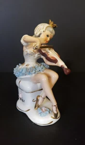 Vtg Bradley Exclusives Japan Ballerina Figurine Spaghetti Tutu Playing Violin - Picture 1 of 14
