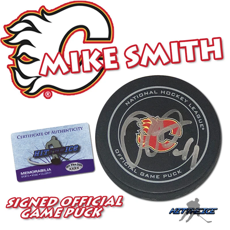 Mike Smith Signed Calgary Flames Official Game Puck w/COA - Image 1 of 1