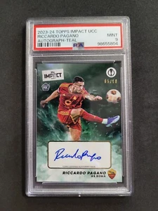 2023-24 Topps Impact UCC, Riccardo Pagano, Auto /10, Rookie, PSA 9, AS Roma - Imagen 1 de 2