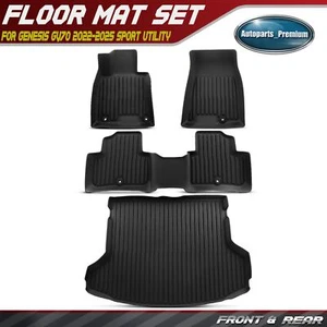 4x Front & Rear Black Floor Mats Liners for Genesis GV70 2022-2025 Sport Utility - Picture 1 of 9