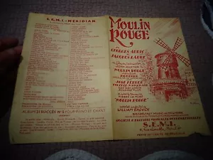 Ancienne Partition John Huston Le MOULIN ROUGE Paris George Auric Jacques Larue - Bild 1 von 2
