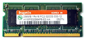 Hynix 256MB Memory RAM HYMP532S64P6-E3 PC2-3200S-333-12 SODIMM - Picture 1 of 2
