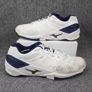 Mizuno Hombres Entrenadores Reino Unido 10 Blanco Onda Stealth Neo Balonmano Entrenamiento Gimnasio Zapatos - Imagen 1 de 16