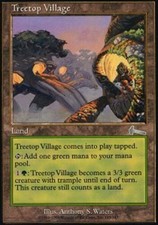 1x Treetop Village - Foil DMG, English MTG Urza's Legacy