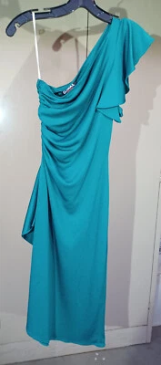 Climax By David Howard One-Shoulder Evening Cocktail Dress Dark Green  Small - Image 1 of 4