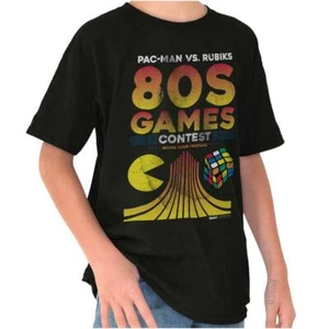 Vintage Eighties PACMAN 80s Games Contest Youth Crewneck T Shirts Boy or Girl - Picture 1 of 7