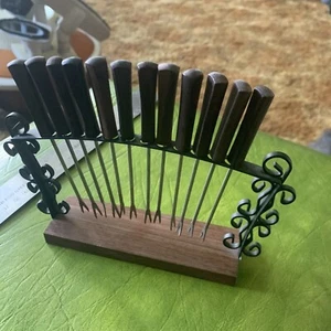 Vintage 12 piece Cocktail Bar Set Mini Fondue Rosewood Handle Japan NOS - Picture 1 of 4