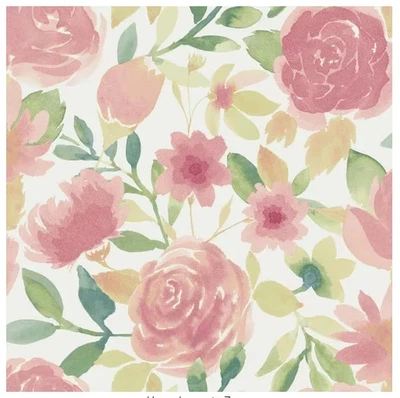 Rollo de papel tapiz NuWallpaper rosa Audrey vinilo pelar y pegar 20,5 pulgadas x 18 pies Foto 1 de 4