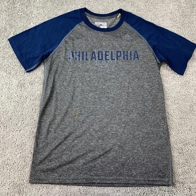 Adidas Climalite T-Shirt Men's Medium Gray Blue Philadelphia Athletic Raglan - Image 1 of 4