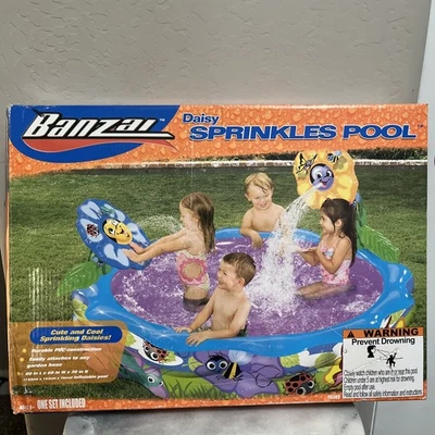 VTG Banzai Daisy Sprinkles Kids Inflatable Pool Priced Low Damaged Box - Image 1 of 4
