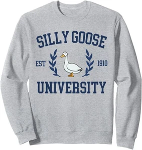 Silly Goose University Funny Goose Meme Costume Women Men Sweatshirt - Picture 1 of 5